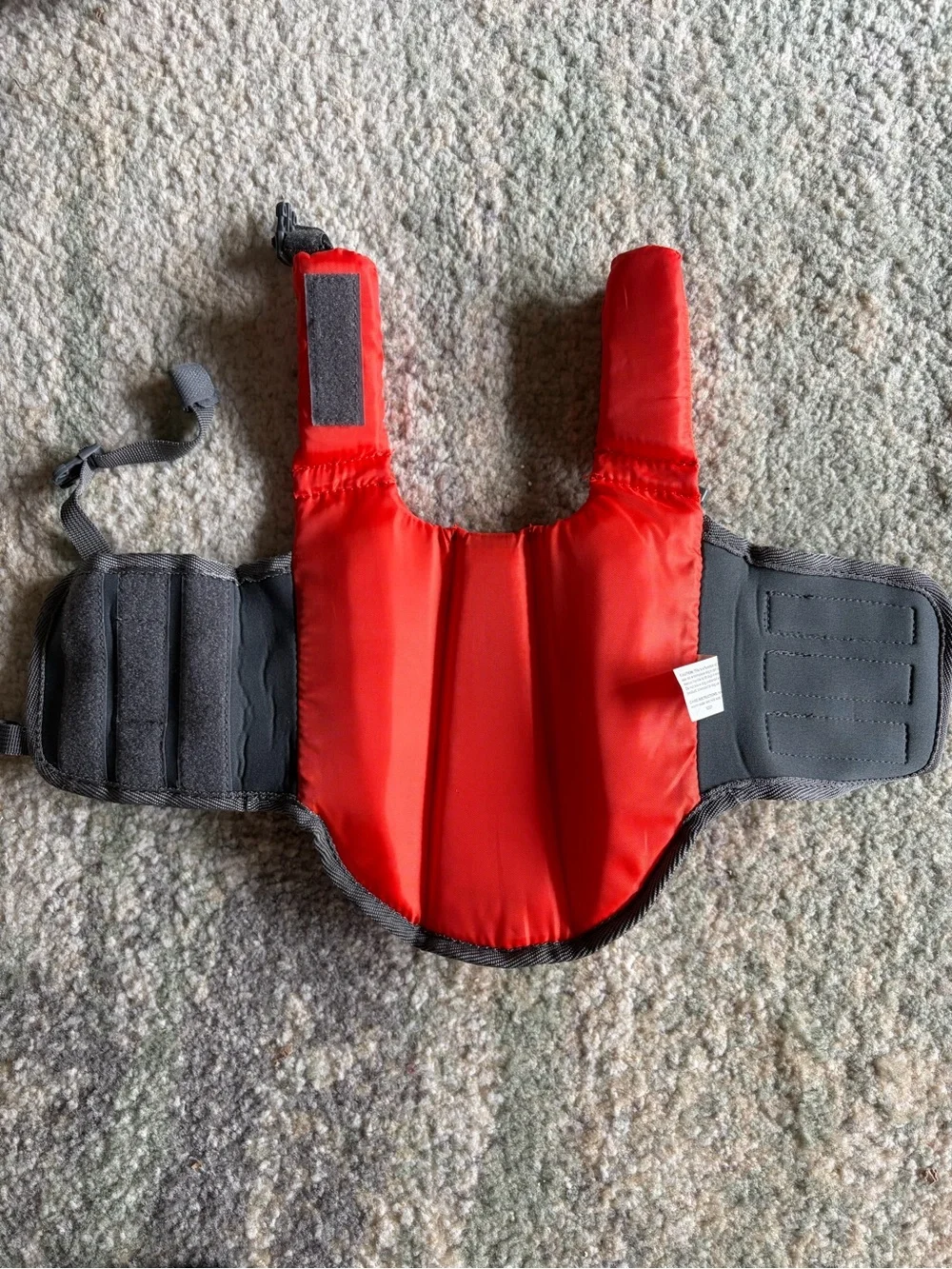 Outward Hound Bright Red Dog Life Vest with Gray Straps